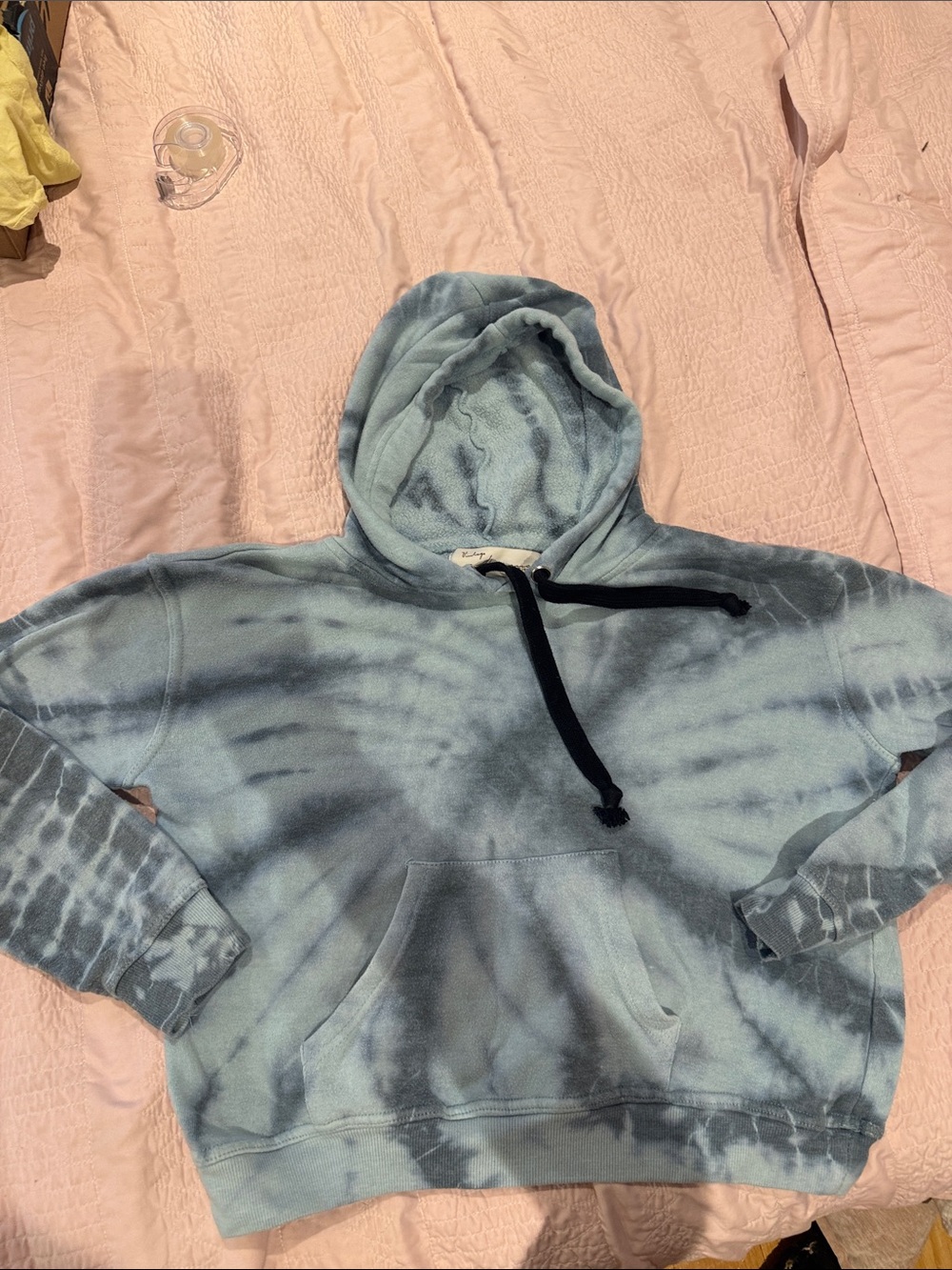 Vintage Havana Blue and Gray Tie-Dye Hoodie